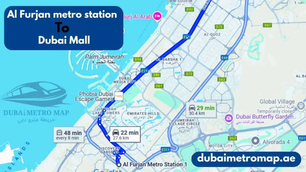 Al Furjan Metro Station Dubai (Red Line), Key Featured, History 6 Al Furjan metro station to Dubai Mall