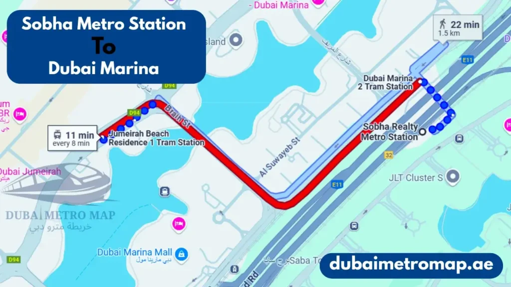 Sobha Realty Metro Station Dubai (Red Line) History, Map & Nearby Attractions 4 Sobha Metro Station to Dubai Marina