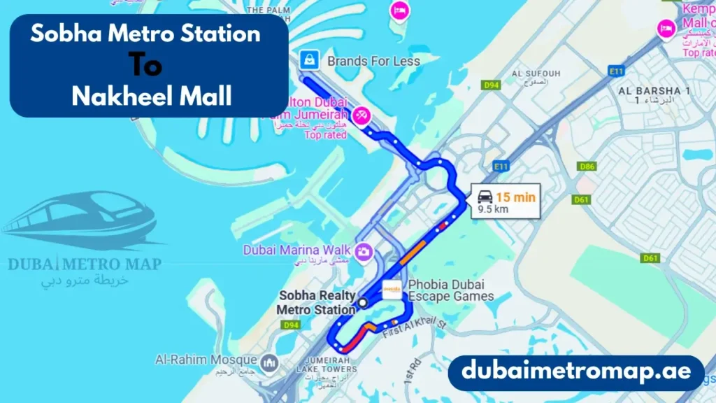 Sobha Realty Metro Station Dubai (Red Line) History, Map & Nearby Attractions 7 Sobha Metro Station to Nakheel Mall