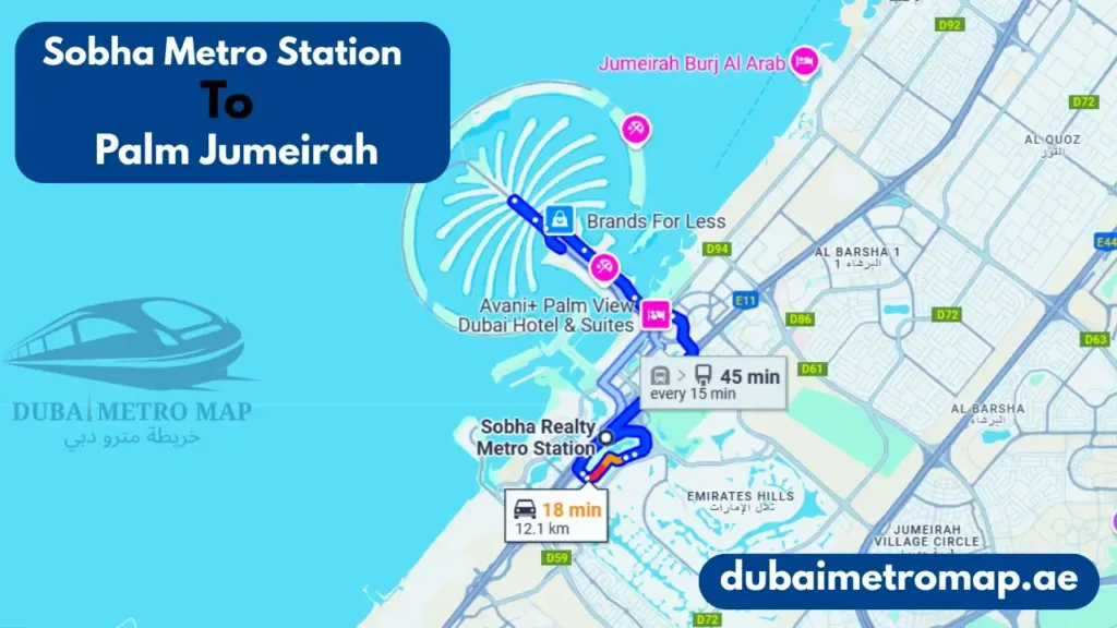 Sobha Realty Metro Station Dubai (Red Line) History, Map & Nearby Attractions 6 Sobha Metro Station to Palm Jumeirah
